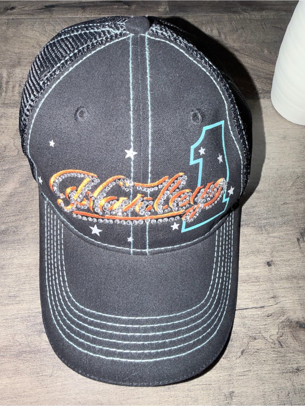 New Vintage Harley Davidson Trucker Hat with Rhinestones